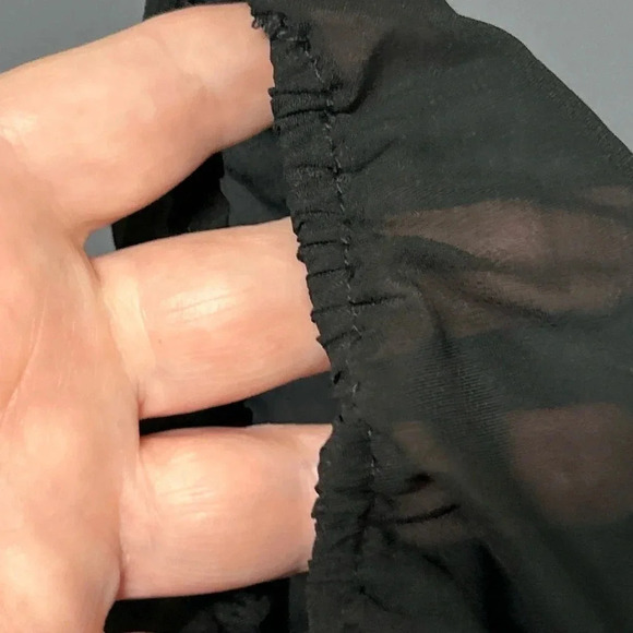 Women’s Large Black Sheer Blouse Mesh Whimsigoth Vixen Dark Romantic Witchy Goth - Picture 8 of 15